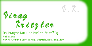 virag kritzler business card